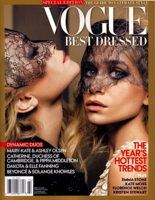 MaryKate and Ashley Olsen grace the cover of Vogue's best dressed special