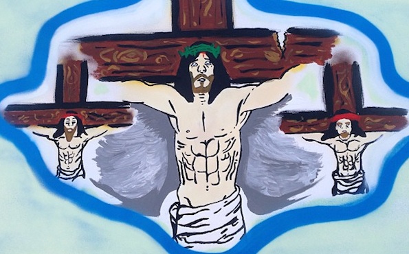 Chris Brown Jesus painting